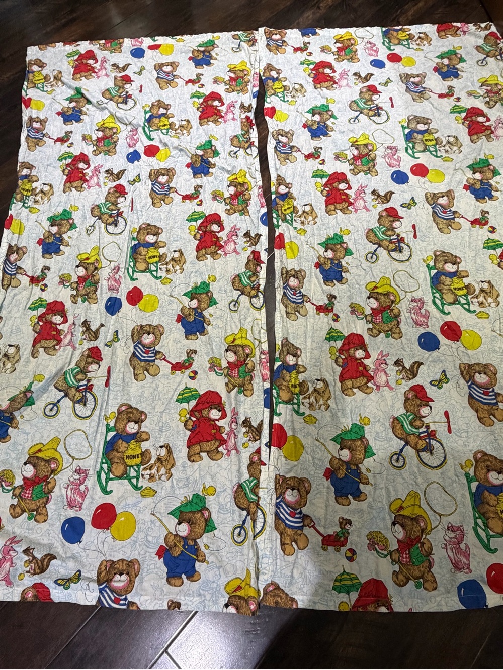 Vintage Children's Teddy Bear Curtains